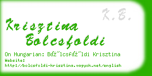 krisztina bolcsfoldi business card